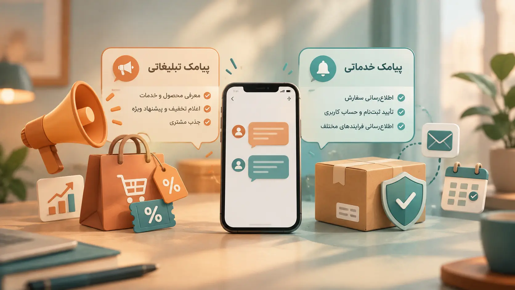 تفاوت پیامک تبلیغاتی و خدماتی ؛ کدام نوع پیامک برای شما مناسب است؟